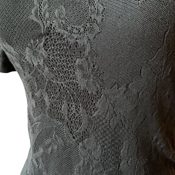 FoxyJeans Black bodycon pencil with low back - Lace-Pattern Dress – Size M - Picture 7 of 12